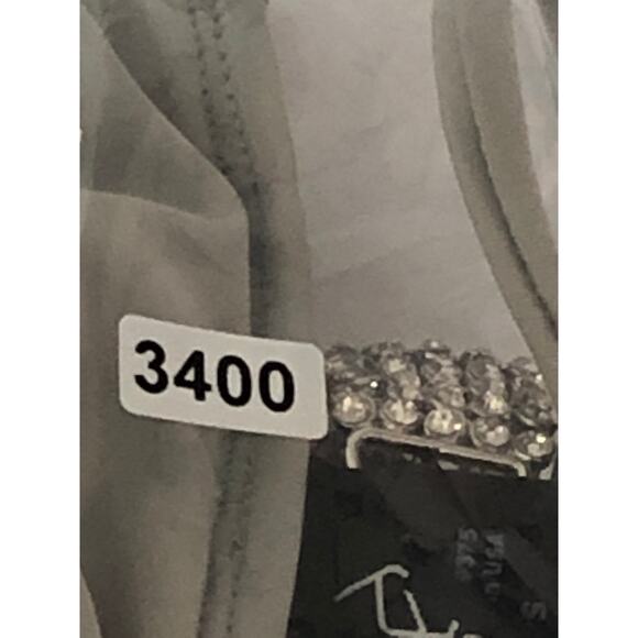 Sky Bikini Top Rhinestone Halter Embellished Gray NWT S - Picture 7 of 8